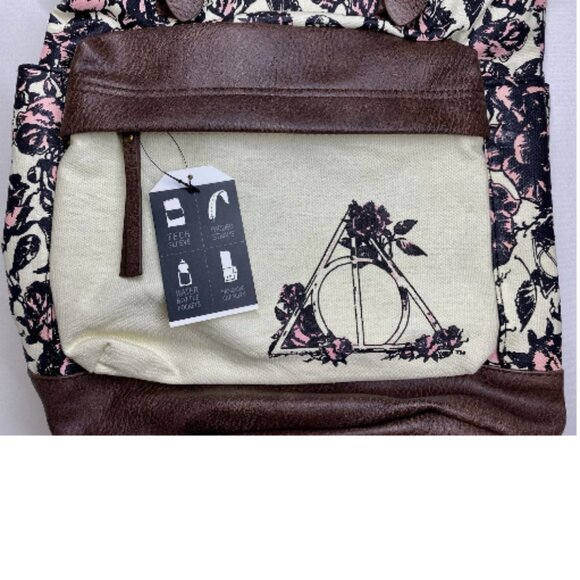 Bioworld Handbags - BNWT Bioworld Harry Potter ‘Deathly Hallows’ Floral Design Slouch Backpack (OS)